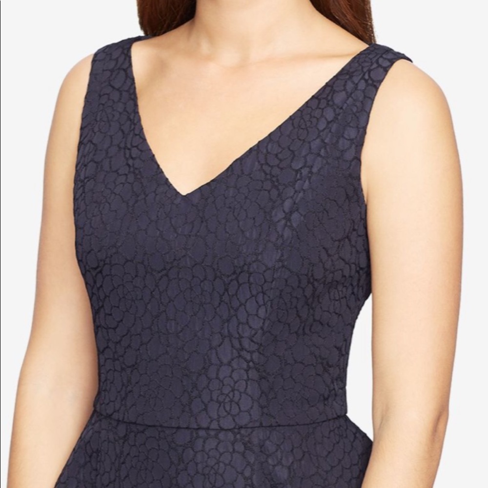 American Living  Jacquard Peplum Dress Navy sz 18